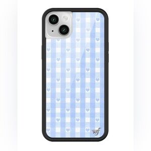 Wildflower - Gingham Hearts | Blue IPhone 14 Pro Max case